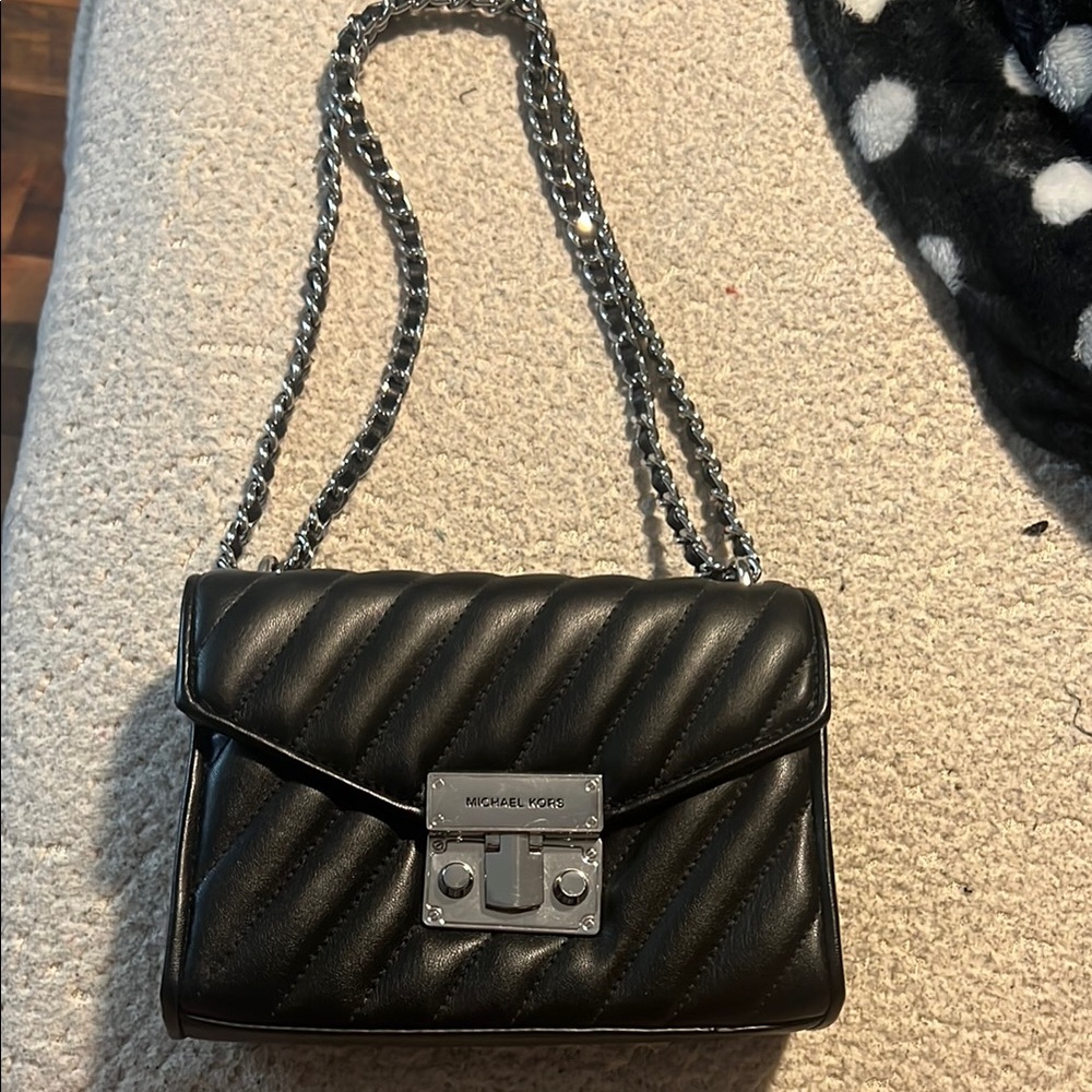 Michael Kors Black Quilted Shoulder Bag